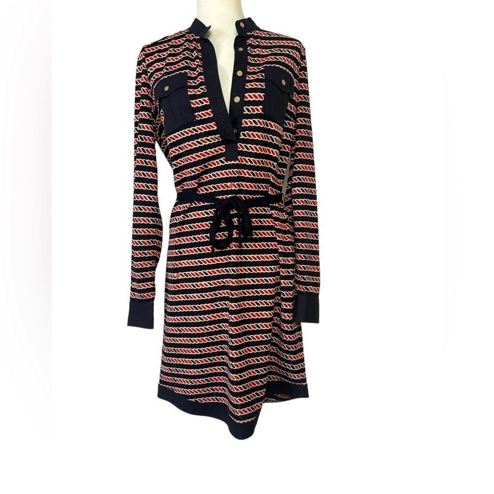 TORY BURCH Striped Mini Dress size: medium